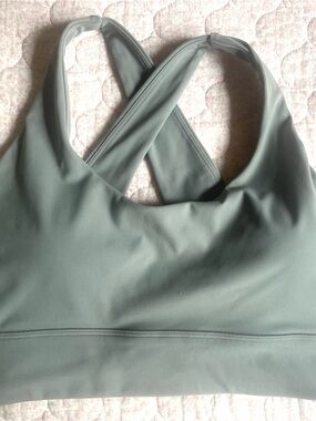 Ella Sage gray Cross-Back Support Sports Bra